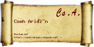 Cseh Arián névjegykártya